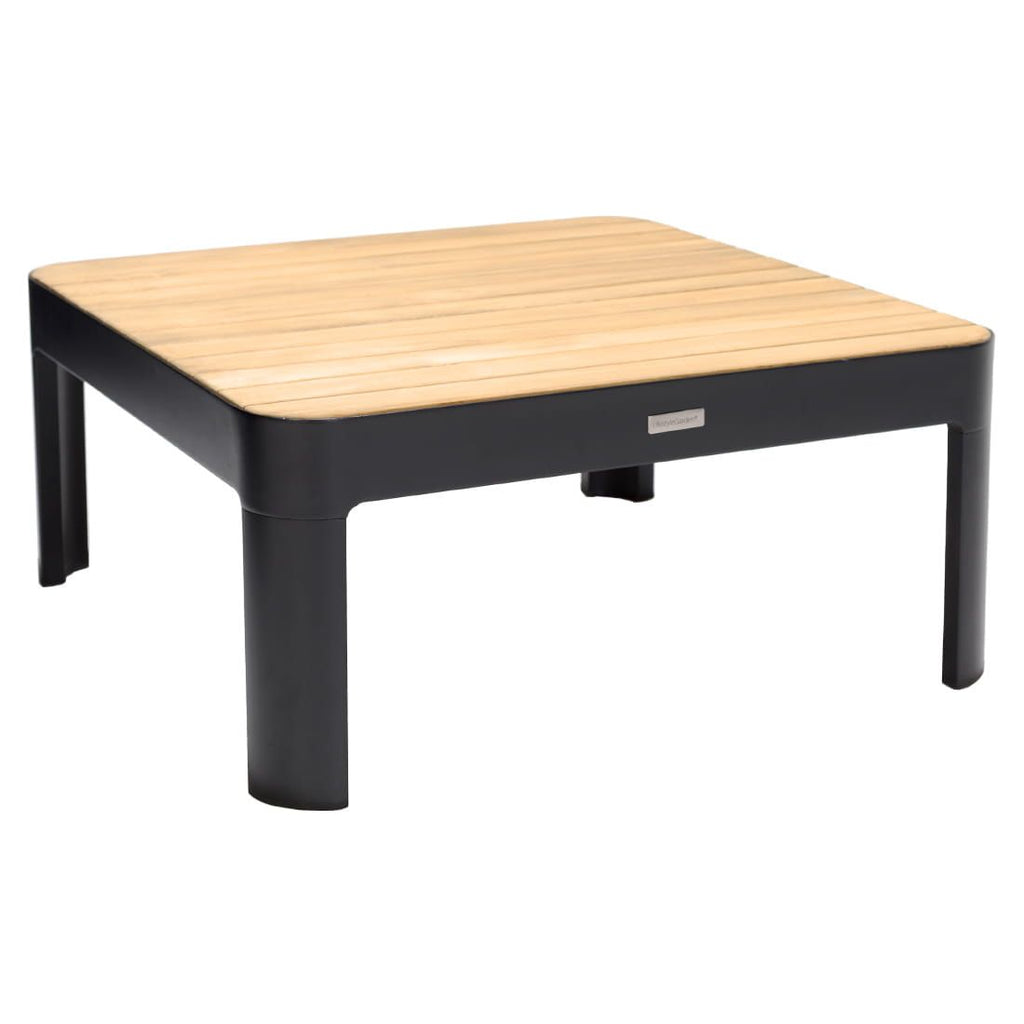 Loungebord Portals 72x72 cm aluminium/teak bakside