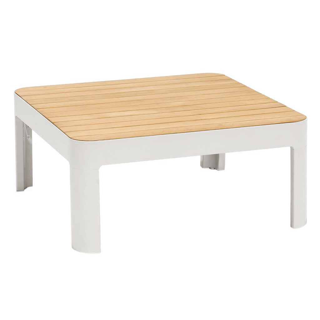 Loungebord Portals 72x72 cm aluminium/teak bakside