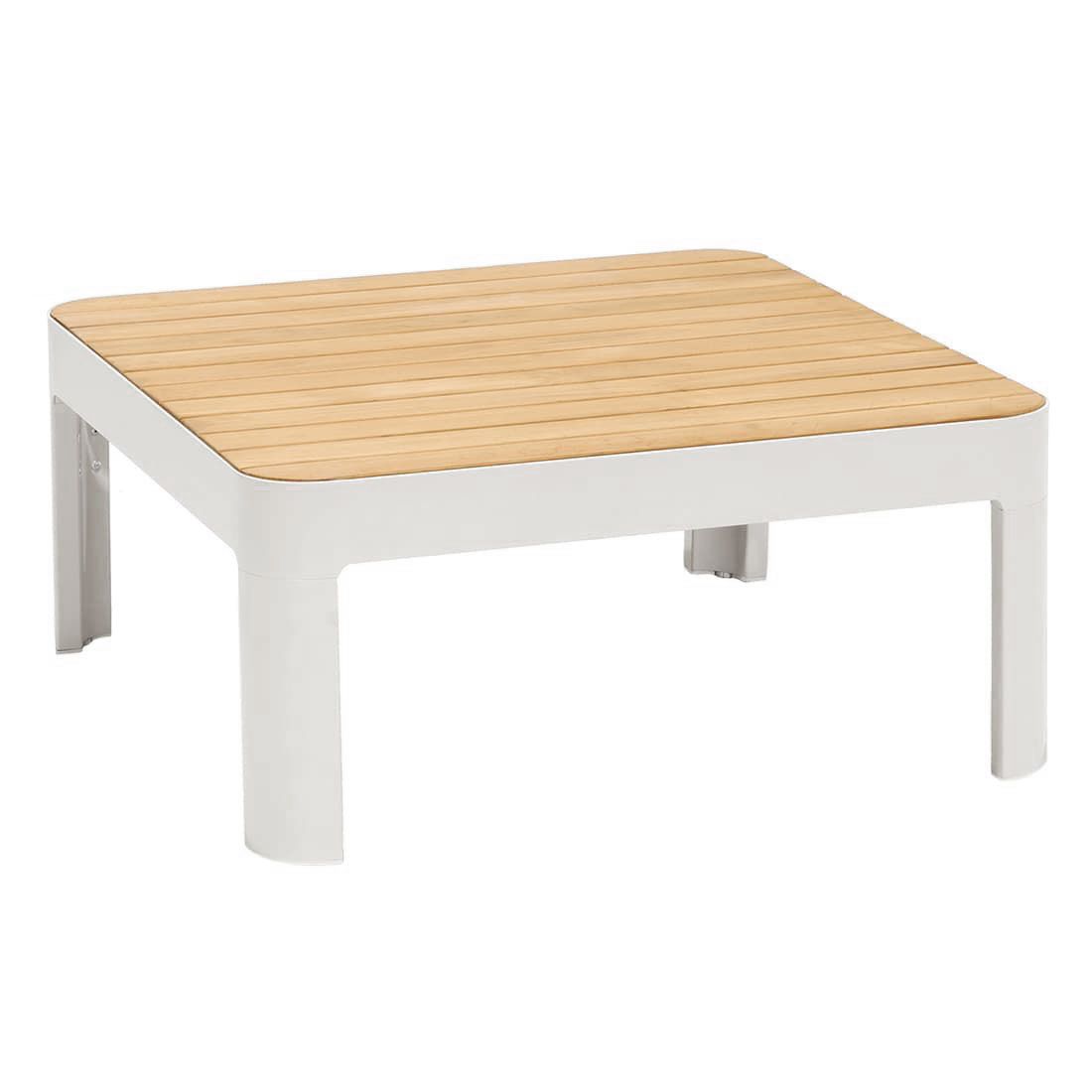 Loungebord Portals 72x72 cm aluminium/teak bakside