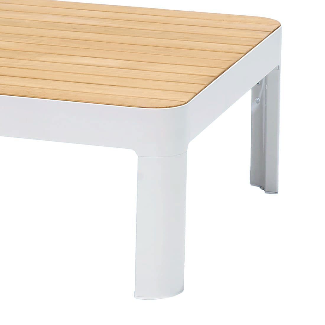 Nærbilde av aluminiumramme på Loungebord Portals 72x72 cm aluminium/teak