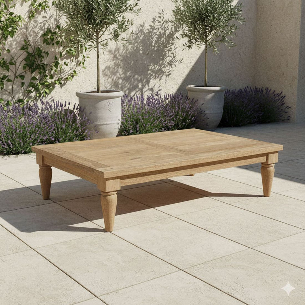 Loungebord Portofino resirkulert teak 120x80 cm forfra