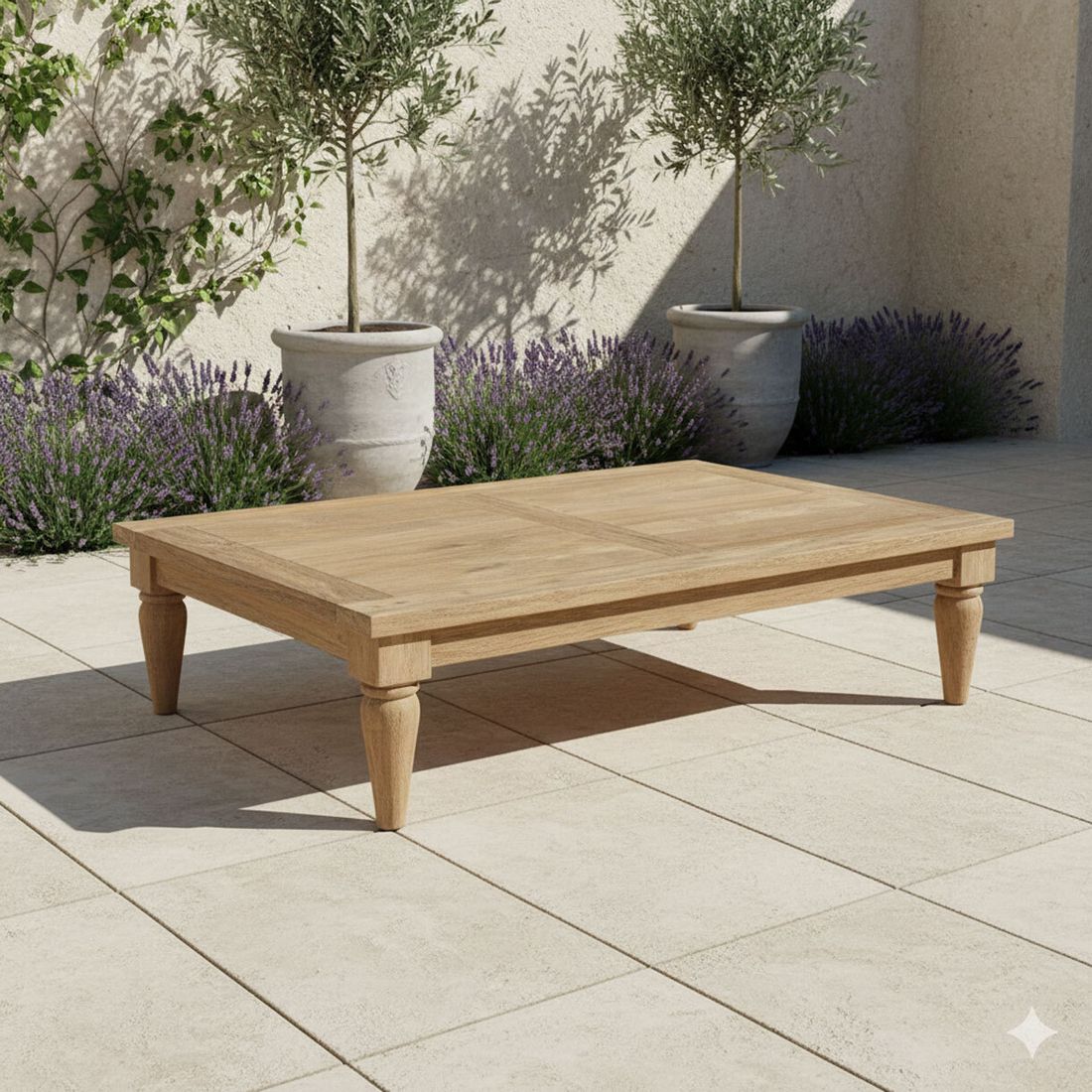 Loungebord Portofino resirkulert teak 120x80 cm forfra