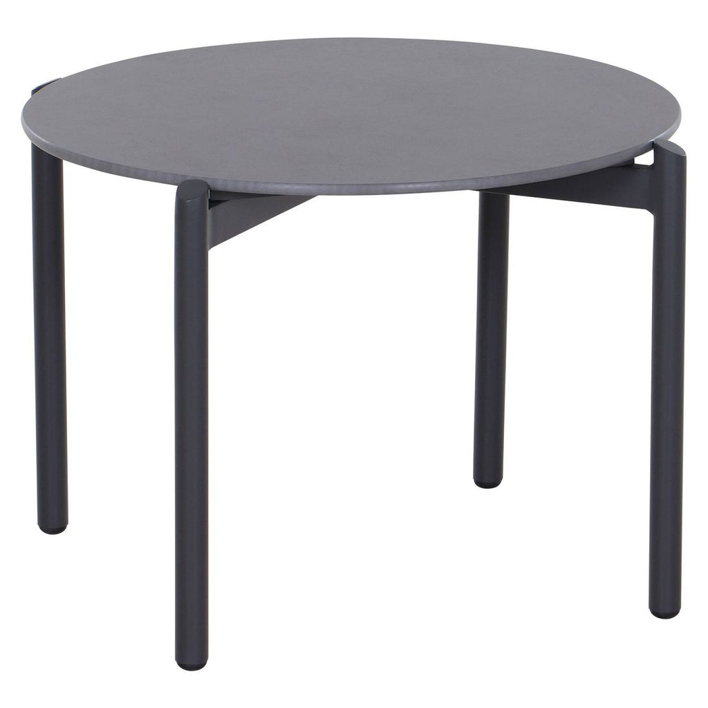 Loungebord Roma Ø60 cm aluminium/keramikk bakside
