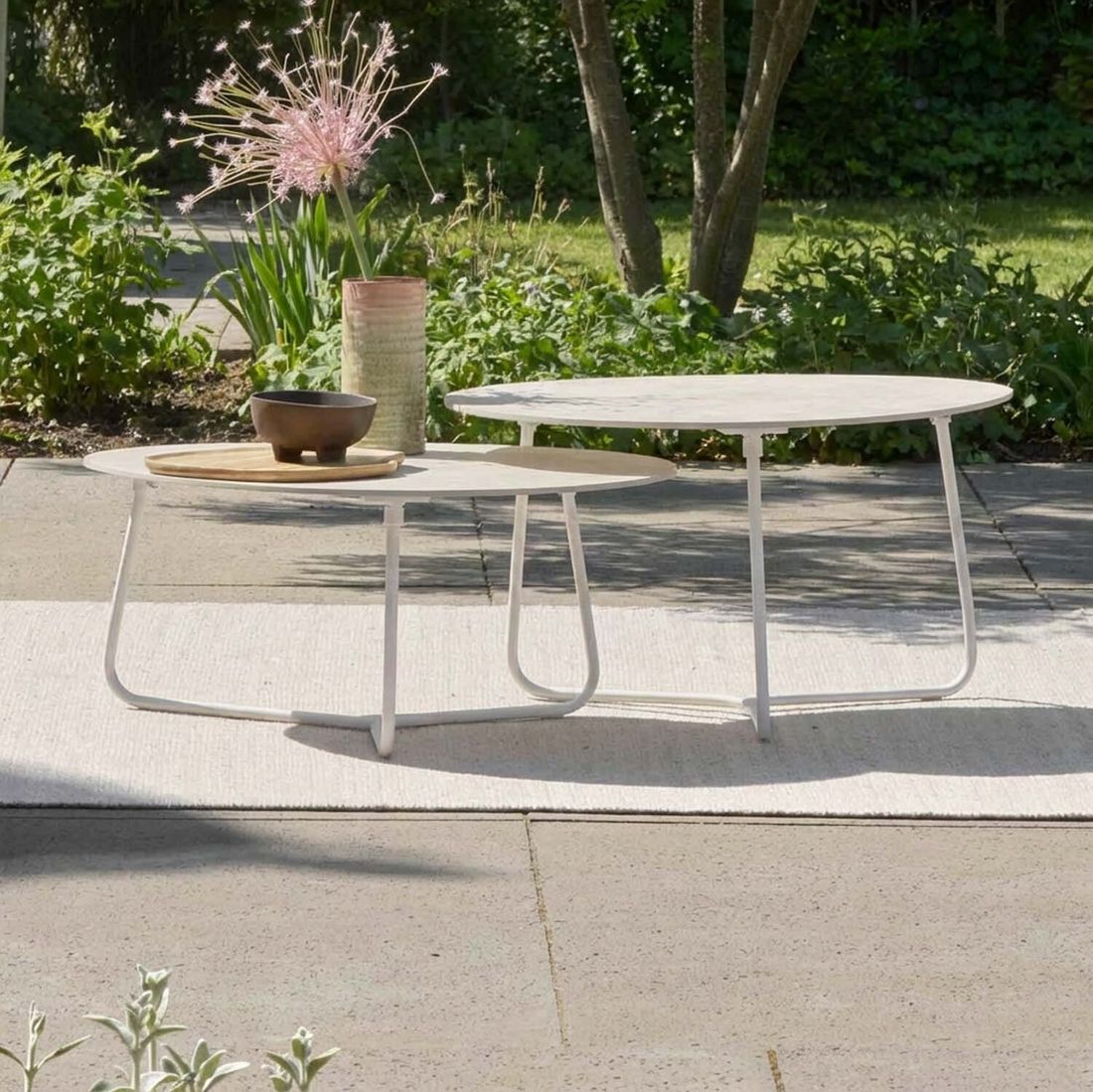Loungebord-sett Pine Key 2-delt aluminium/sinterstein bakside