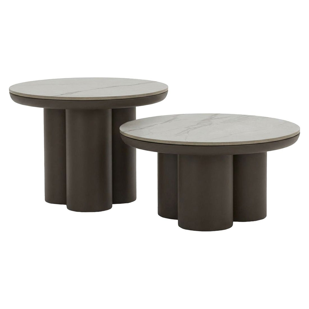 Loungebord-sett Tonga 2-deler aluminium/sinterstein forfra