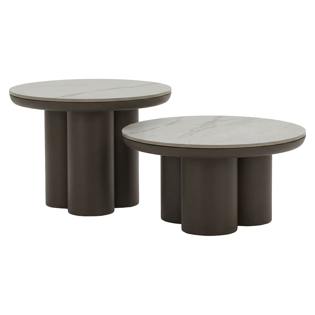 Loungebord-sett Tonga 2-deler aluminium/sinterstein forfra