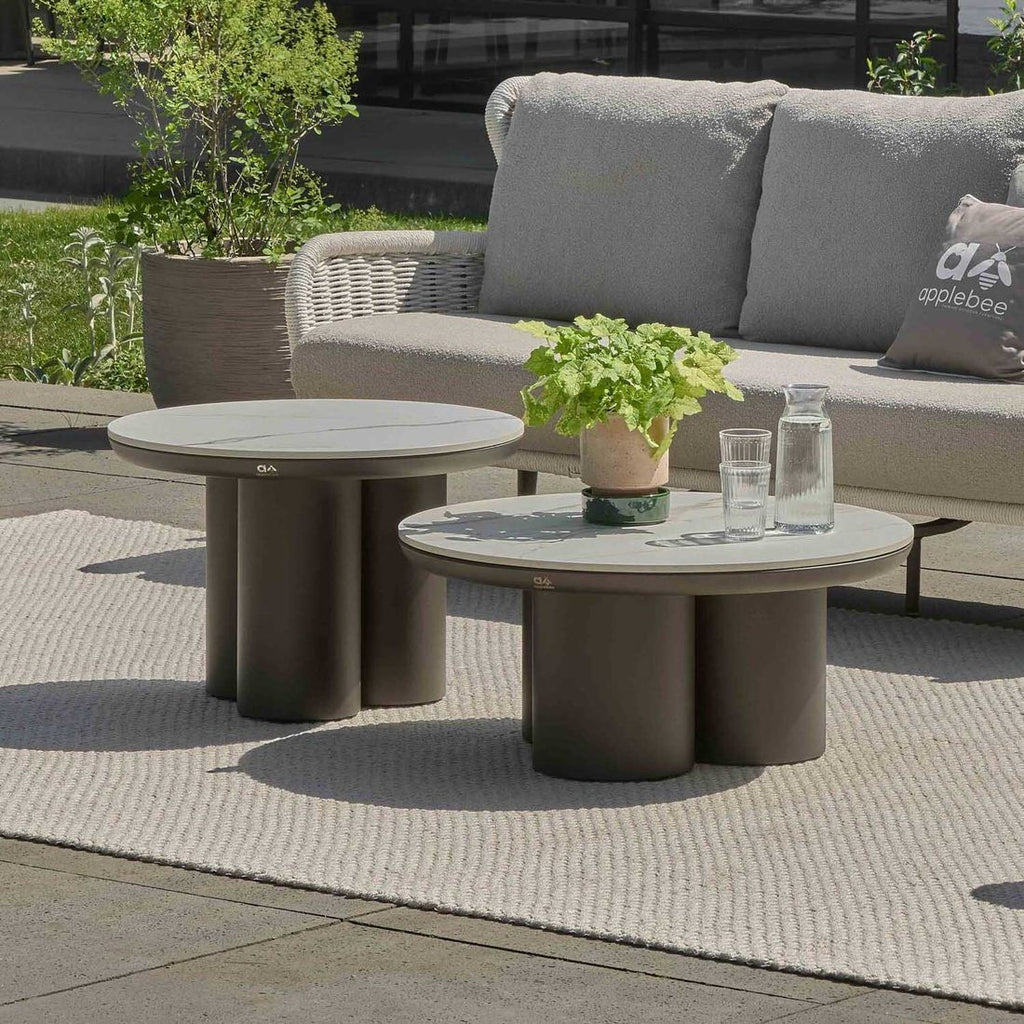Loungebord-sett Tonga 2-deler aluminium/sinterstein bakside