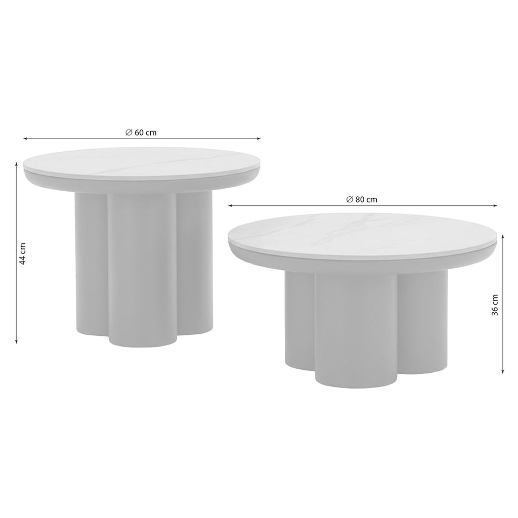 Loungebord-sett Tonga 2-deler aluminium/sinterstein detalj av bordplate