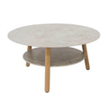 Loungebord Solena Ø80 cm teak/keramikk - Zebra forfra