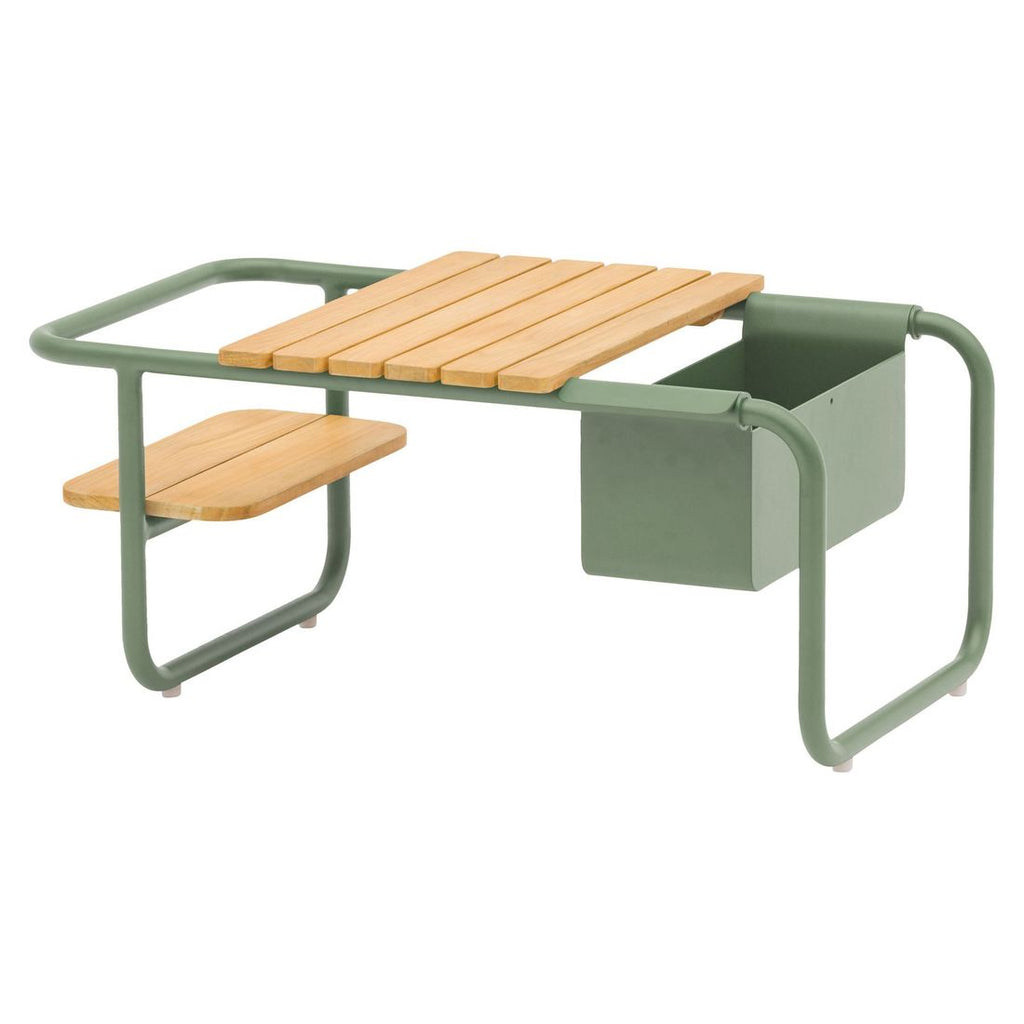 Loungebord Somerset aluminium/teak 83,5x46 cm bakside