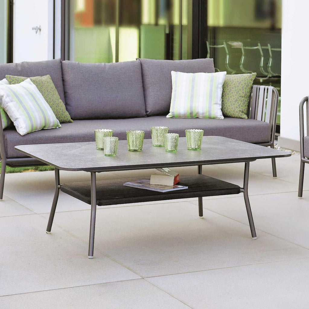 Loungebord Space 130x80 cm aluminium Silverstar forfra
