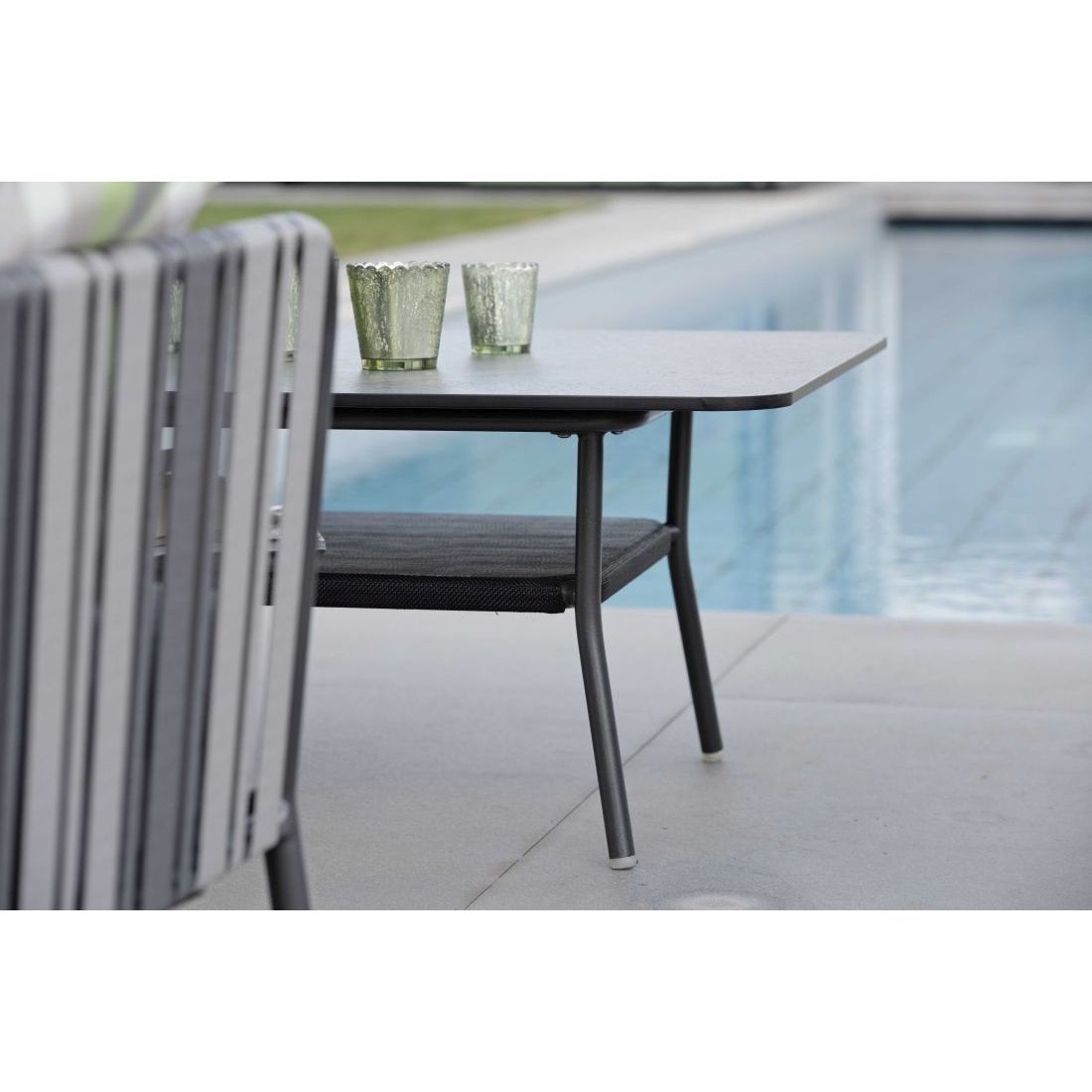 Detalj av Loungebord Space 130x80 cm aluminium Silverstar