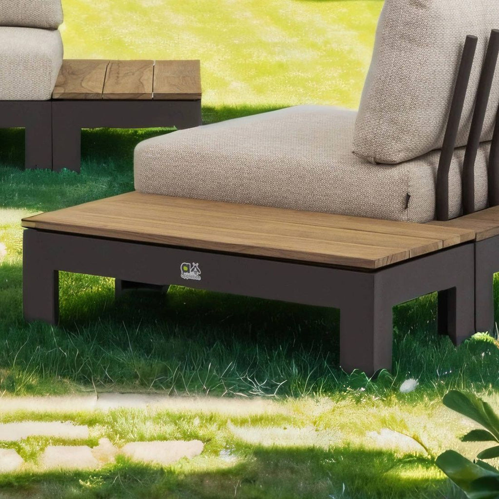 Loungebord Sticks & More 87x44 cm aluminium/teak forfra