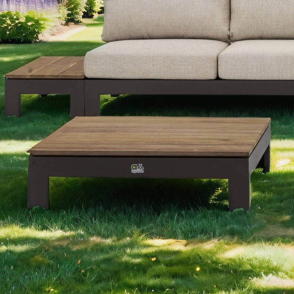 Loungebord Sticks & More 87x87 cm aluminium/teak forfra