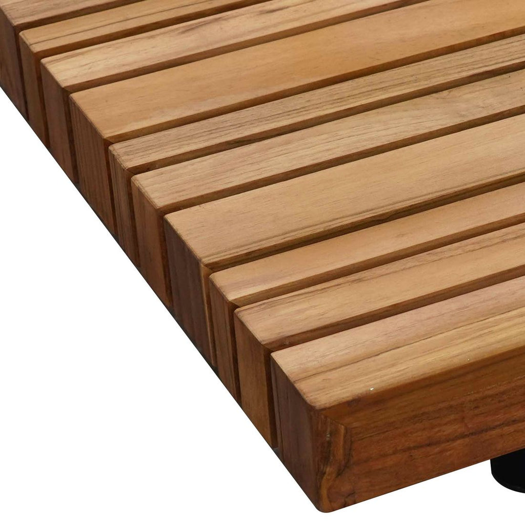 Sideprofil av Loungebord Sunbay 120x120 cm aluminium/teak