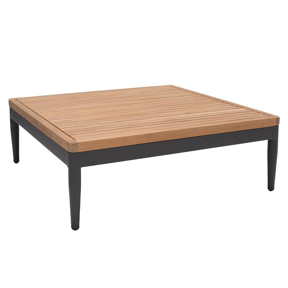 Loungebord Topaz 73x73 cm aluminium/teak bakside