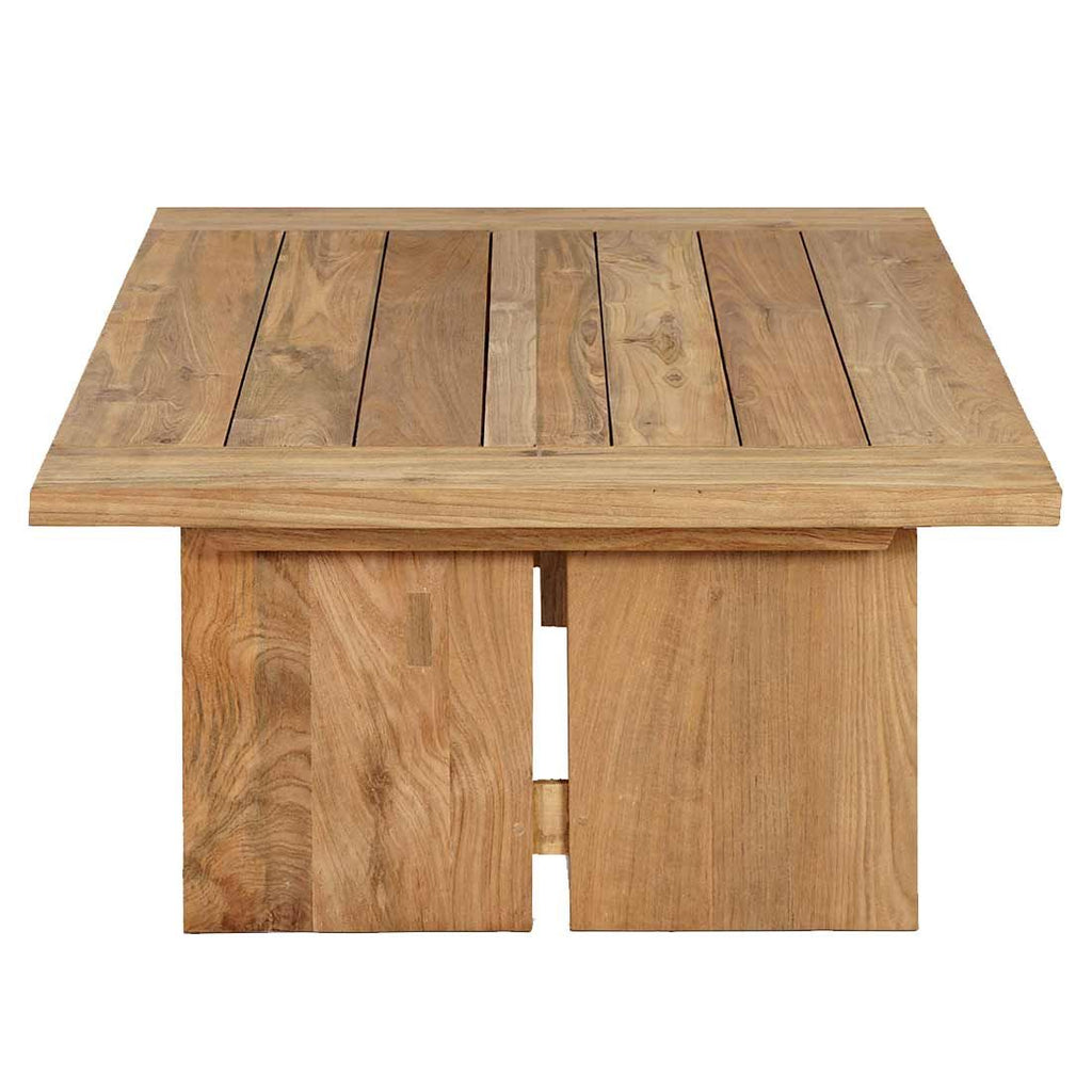 Loungebord Universal 120x80 cm resirkulert teak detalj av bordplate