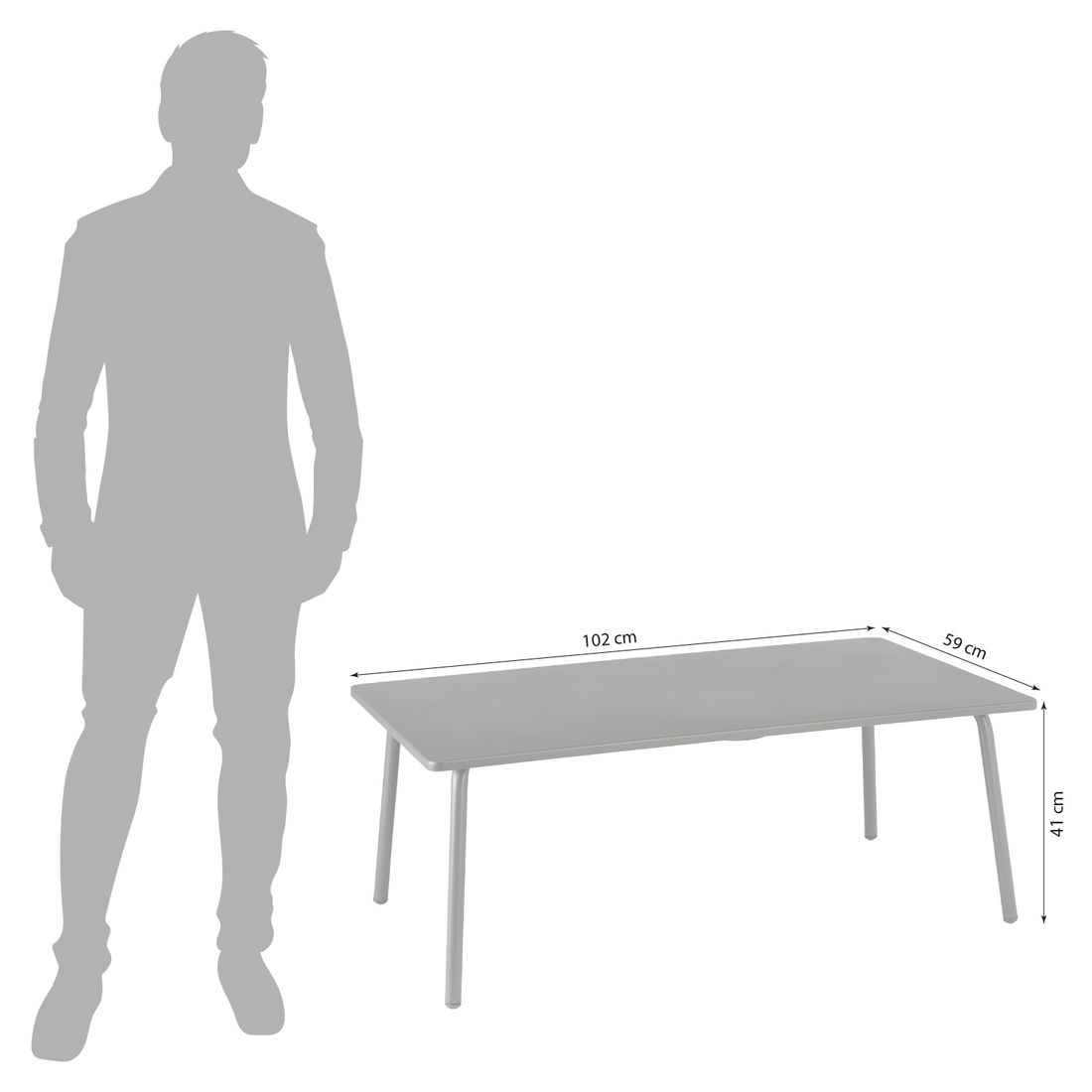 Loungebord Vence 102x59 cm stål - Lafuma detalj av bordplate