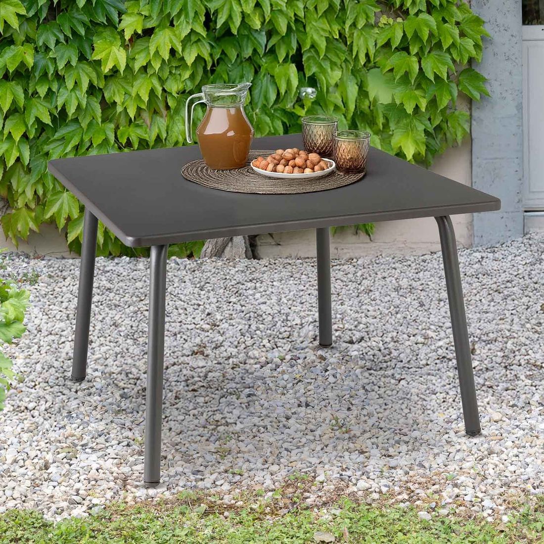 Loungebord Vence 59x59 cm stål forfra