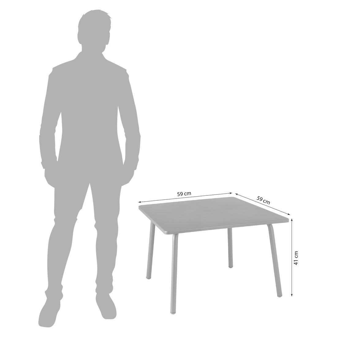 Loungebord Vence 59x59 cm stål detalj av ramme