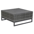 Loungebord Vivera 80x80 cm aluminium og glasskeramikk forside