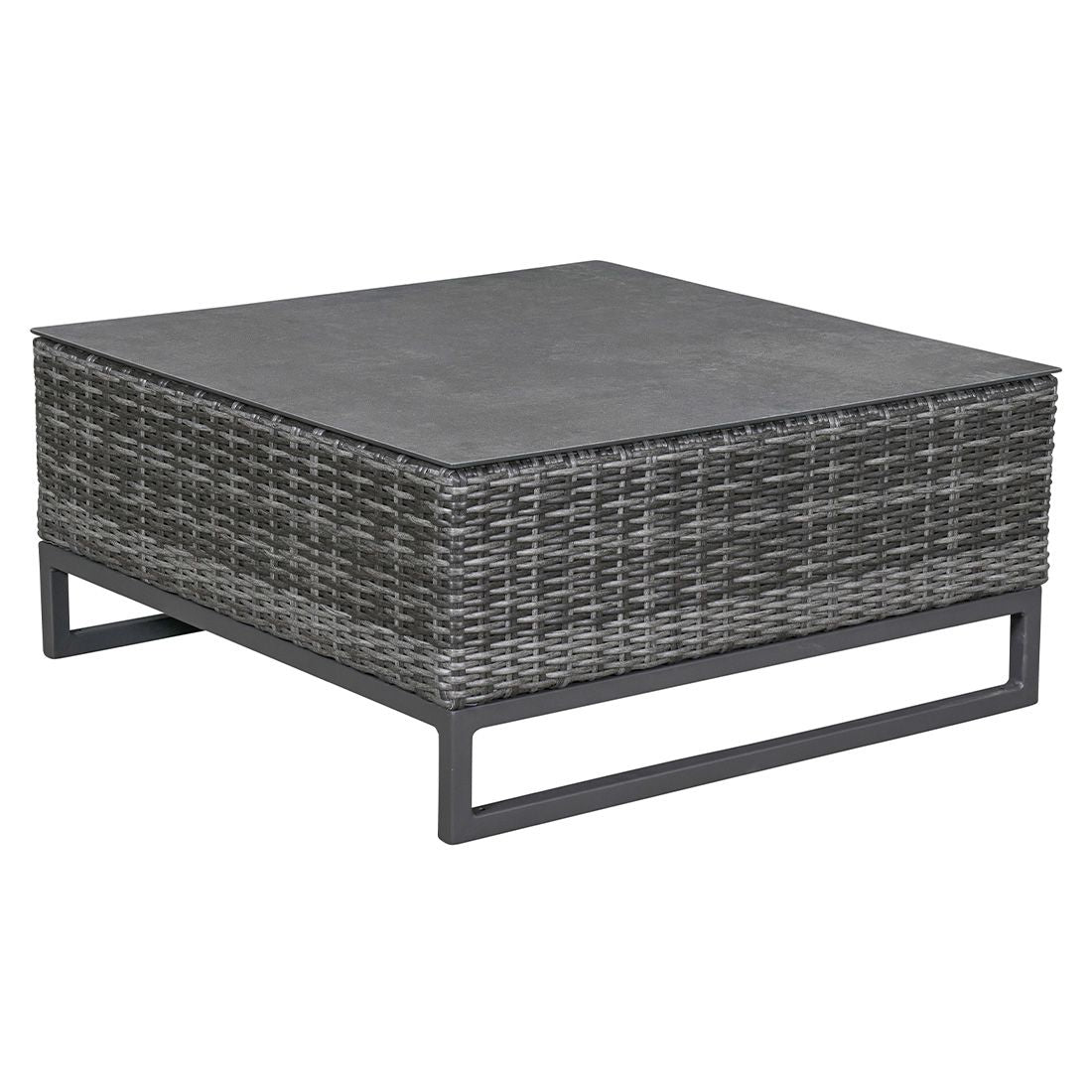 Loungebord Vivera 80x80 cm aluminium og glasskeramikk forside