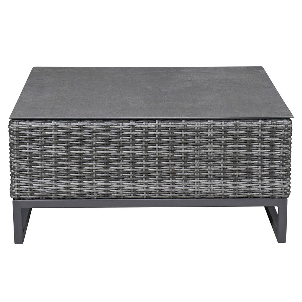 Loungebord Vivera 80x80 cm aluminium og glasskeramikk bakside
