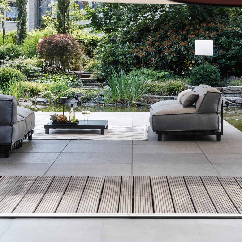 Loungebord Vlieland 85x85 cm aluminium/keramikk stilfull hagebruk