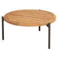 Loungebord Yoga Ø73 cm aluminium/teak forfra