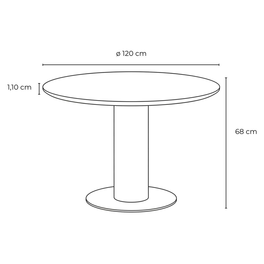 Detalj av keramisk bordplate på Loungebord Zaragoza low dining Ø120 cm aluminium/keramikk - Hartman