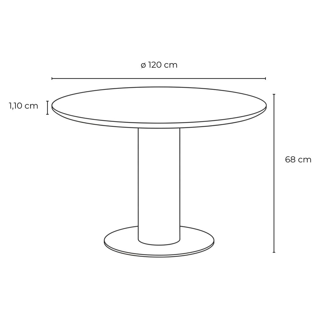 Detalj av keramisk bordplate på Loungebord Zaragoza low dining Ø120 cm aluminium/keramikk - Hartman