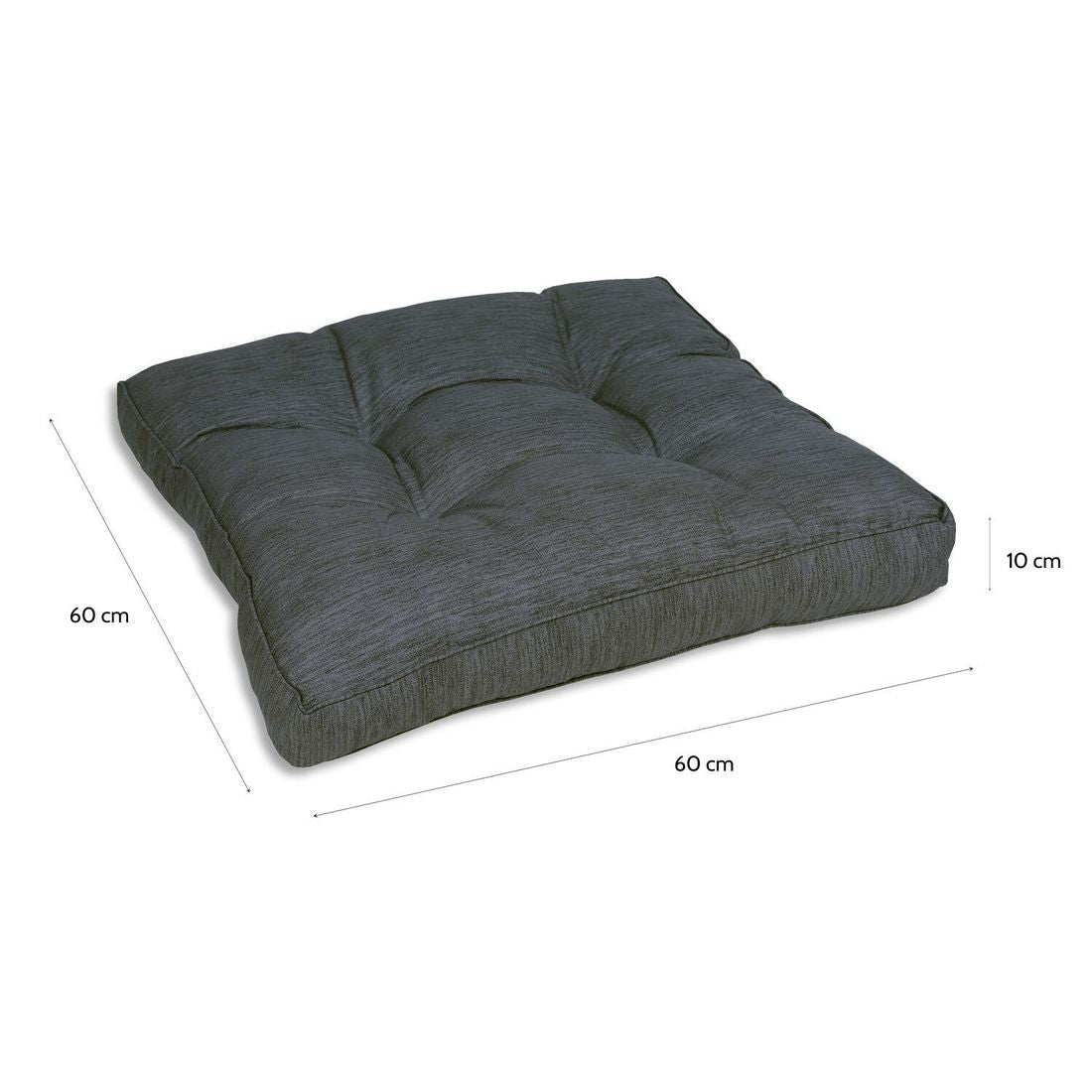 Loungepute 60x60x10 cm antrasitt - OUTLIV bakside
