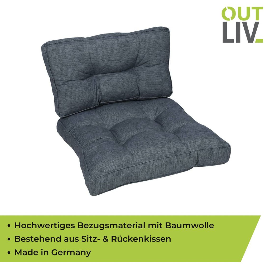 Loungepute til midtmodul 73 cm antrasitt - OUTLIV pakket