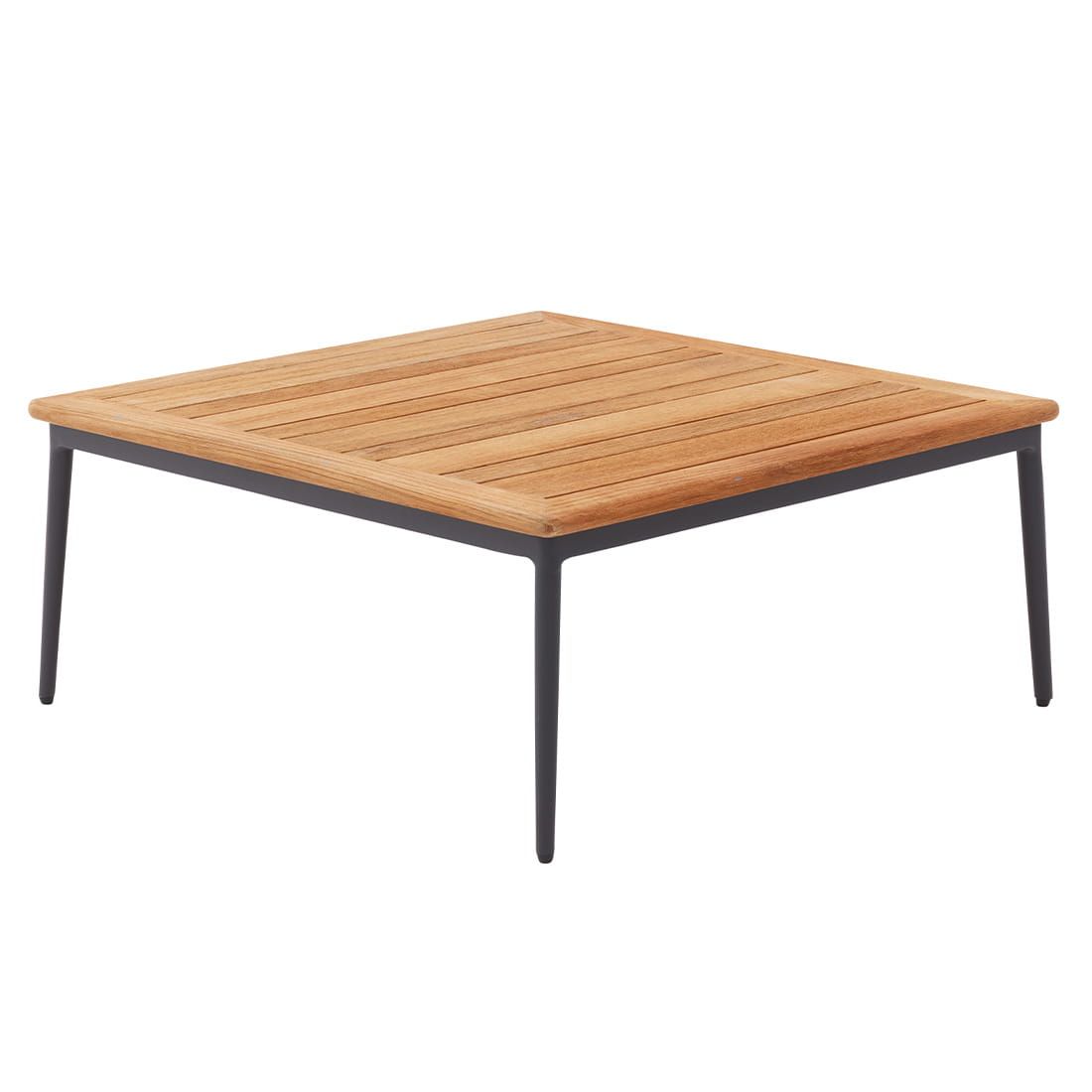 Loungesett 7005 5-deler med bord 89x89 cm teak tau sideprofil