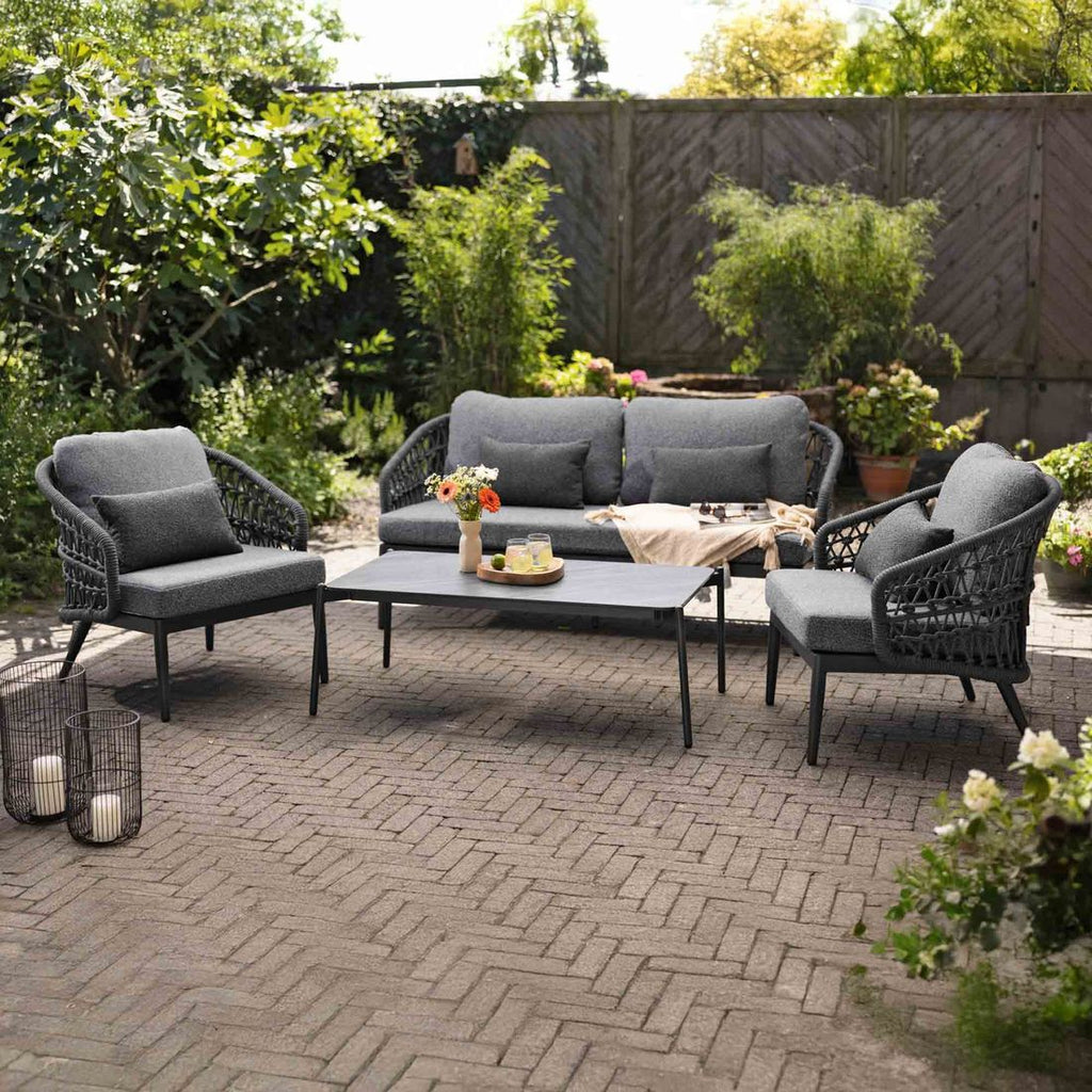 Loungesett 7013 aluminium tau olefin antrasitt forfra