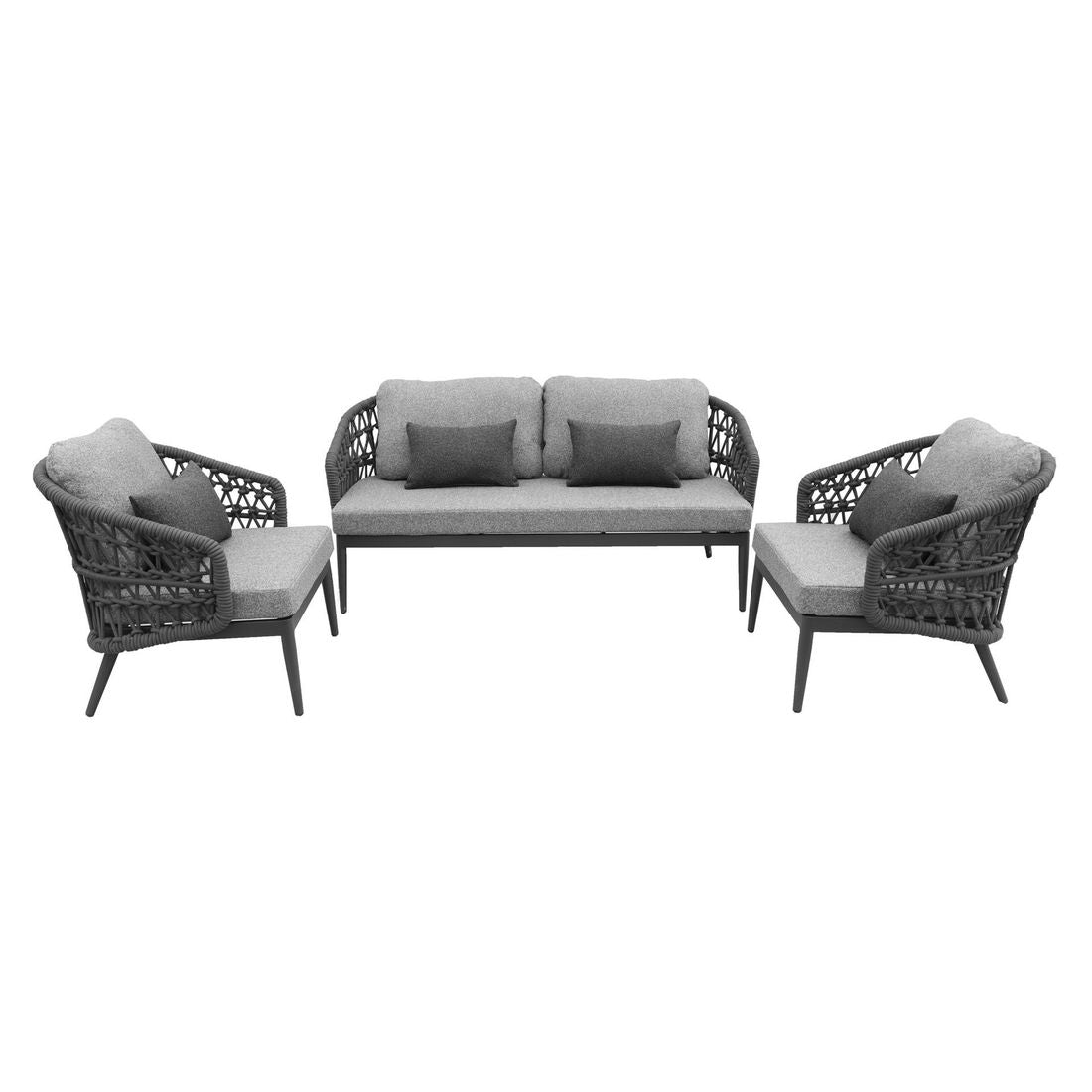 Loungesett 7013 aluminium tau olefin antrasitt bakside