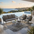 Loungesett Alex med loungebord aluminium tau olefin forfra