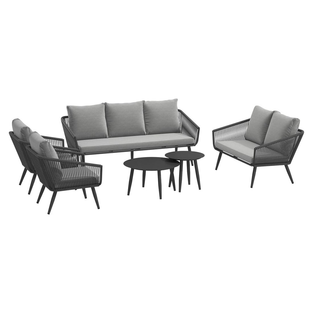 Loungesett Alex med loungebord aluminium tau olefin sett forfra