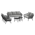 Loungesett Alex med loungebord aluminium tau olefin sett forfra