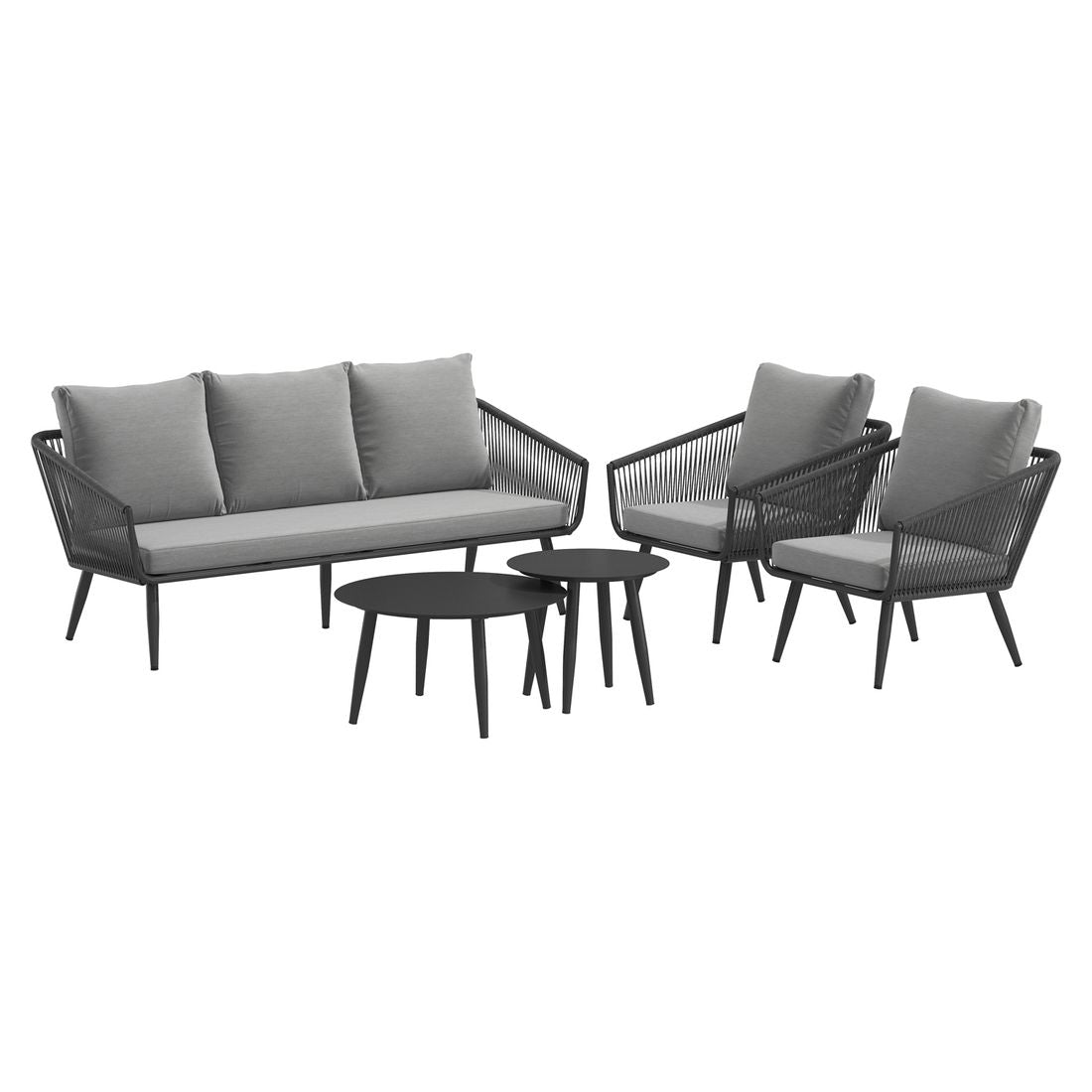 Loungesett Alex med loungebord aluminium tau olefin bakside