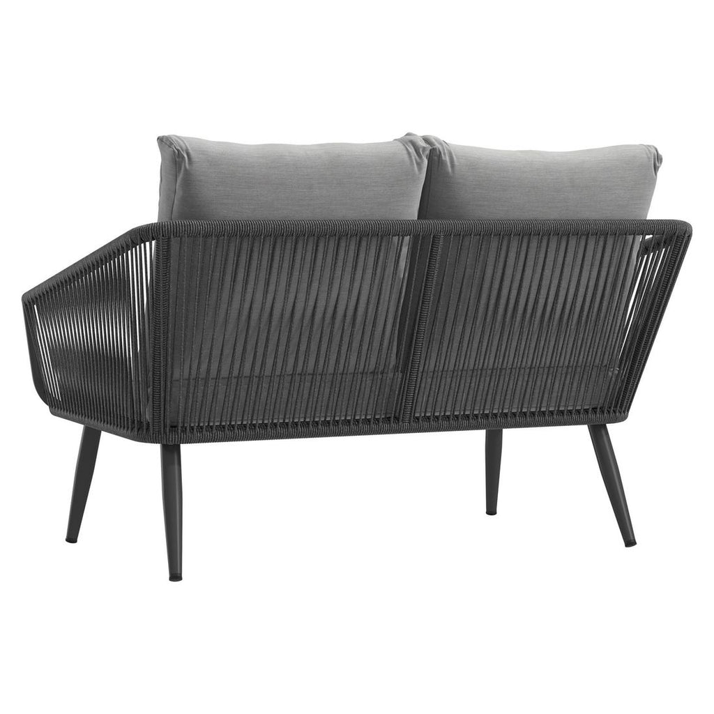 Loungesett Alex med loungebord aluminium/tau/olefin grå - OUTLIV.