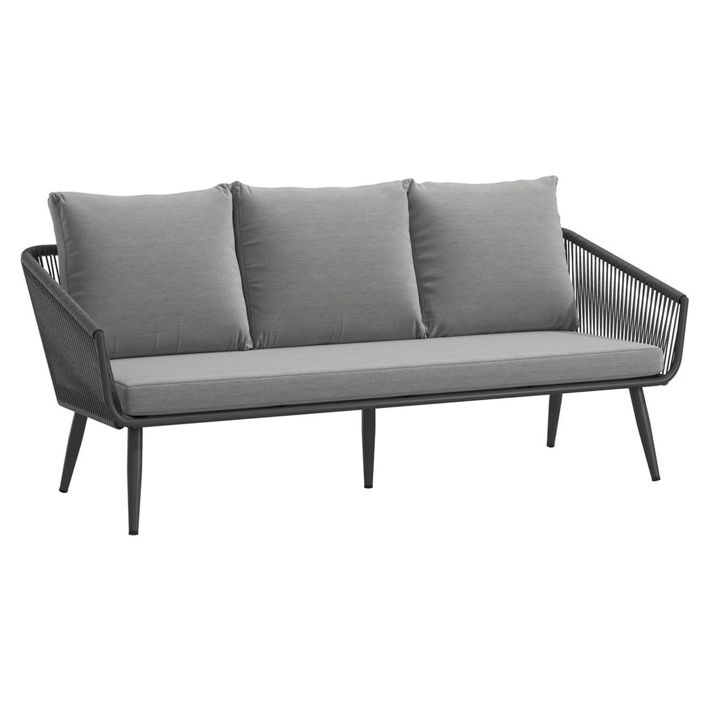 Loungesett Alex aluminium tau olefin grå visning av bord