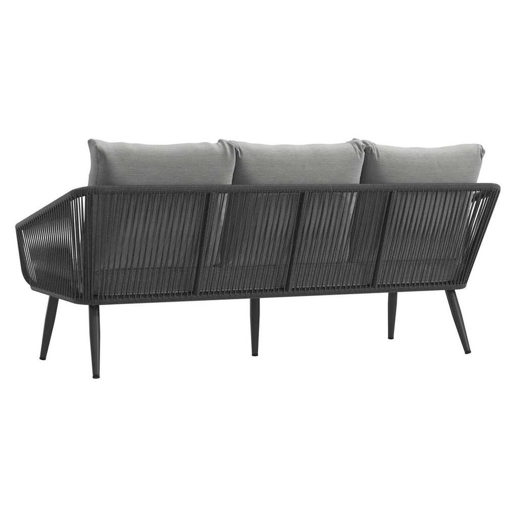 Loungesett Alex aluminium tau olefin grå seter og bord
