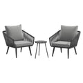loungesett alex med sidebord aluminium tau olefin gra forfra