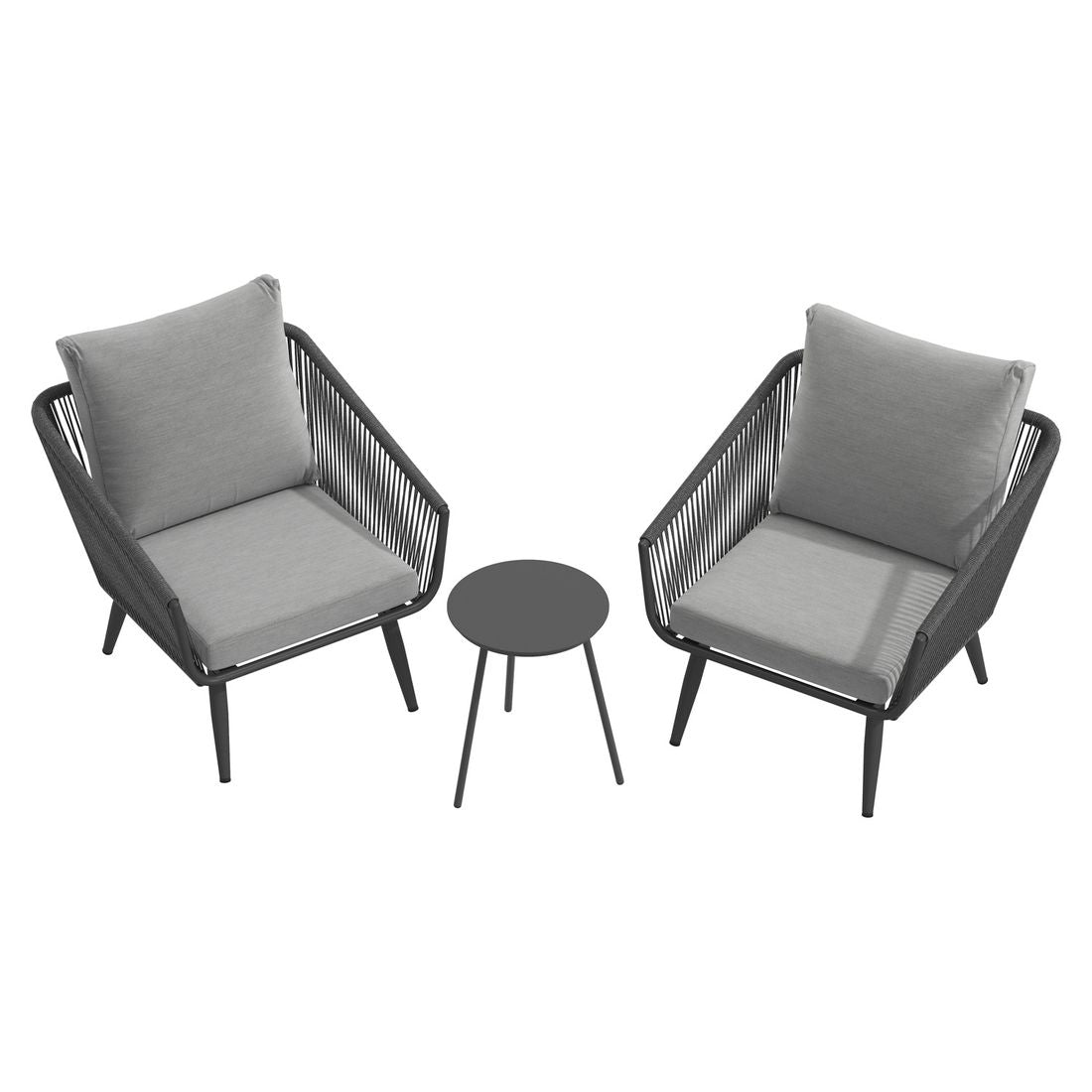loungesett alex med sidebord aluminium tau olefin gra detalj tau