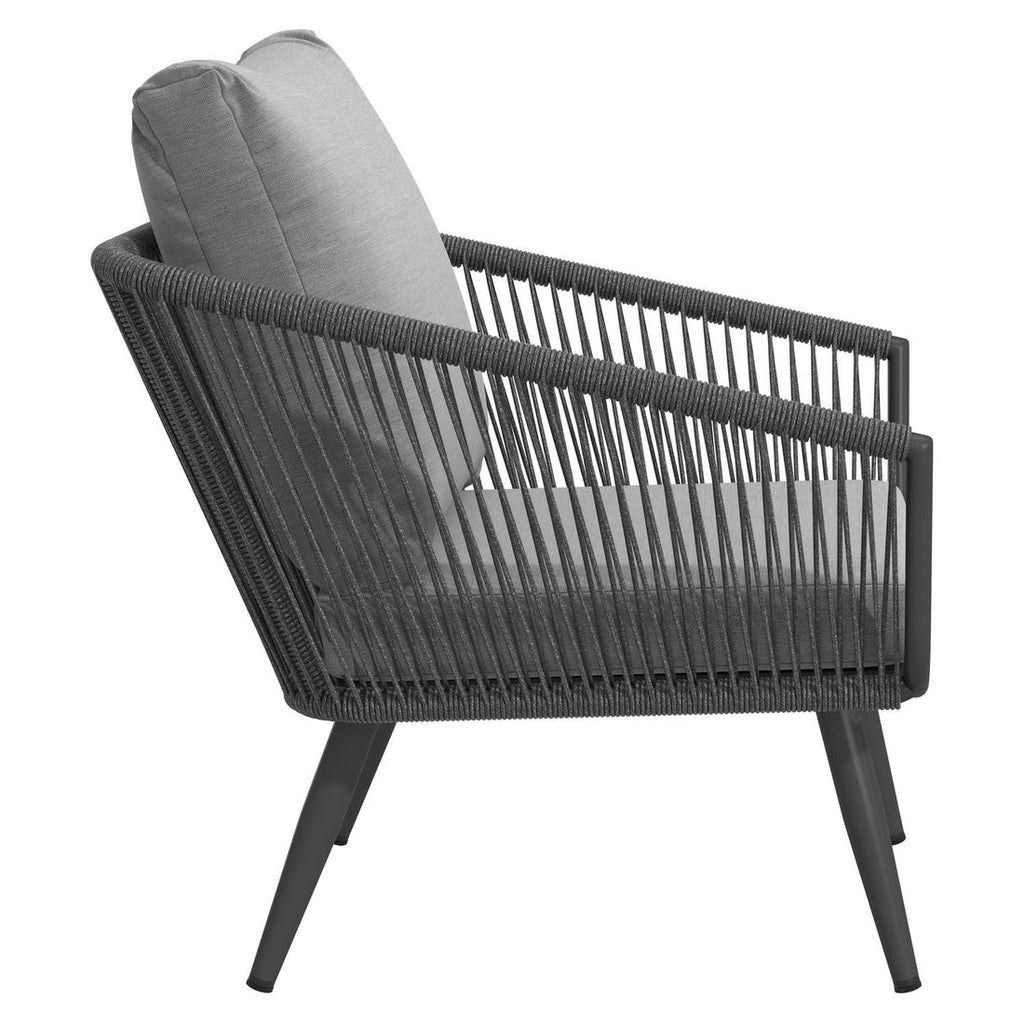 loungesett alex med sidebord aluminium tau olefin gra ramme