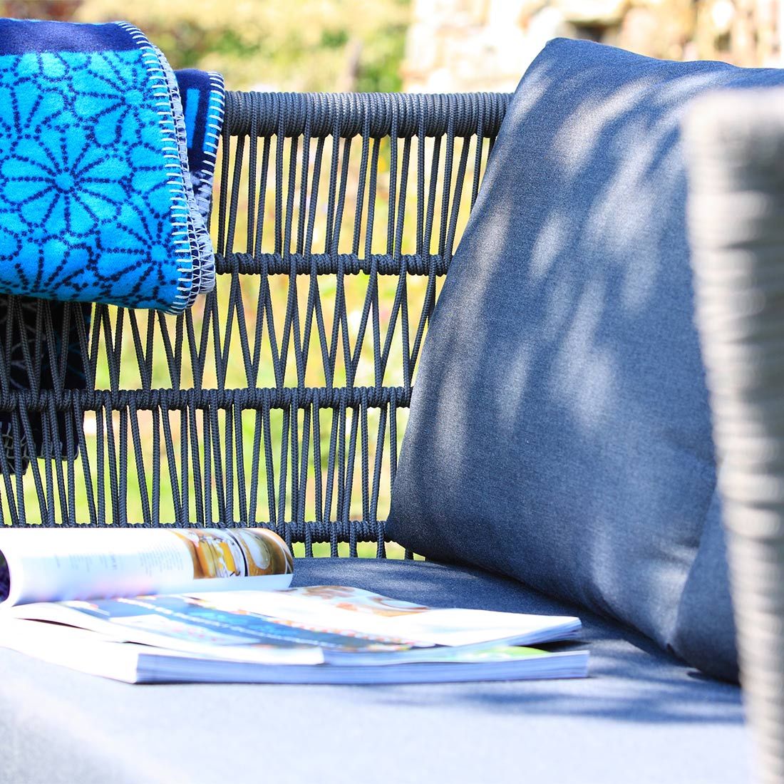 Loungesett Alhambra med loungebord akasie tau sittepute