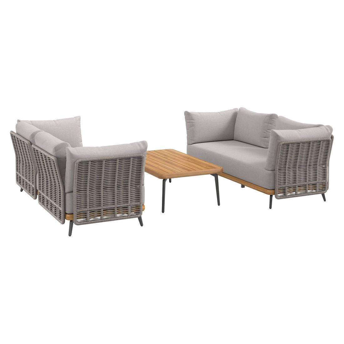 Loungesett Ava med loungebord akasie tau bakside