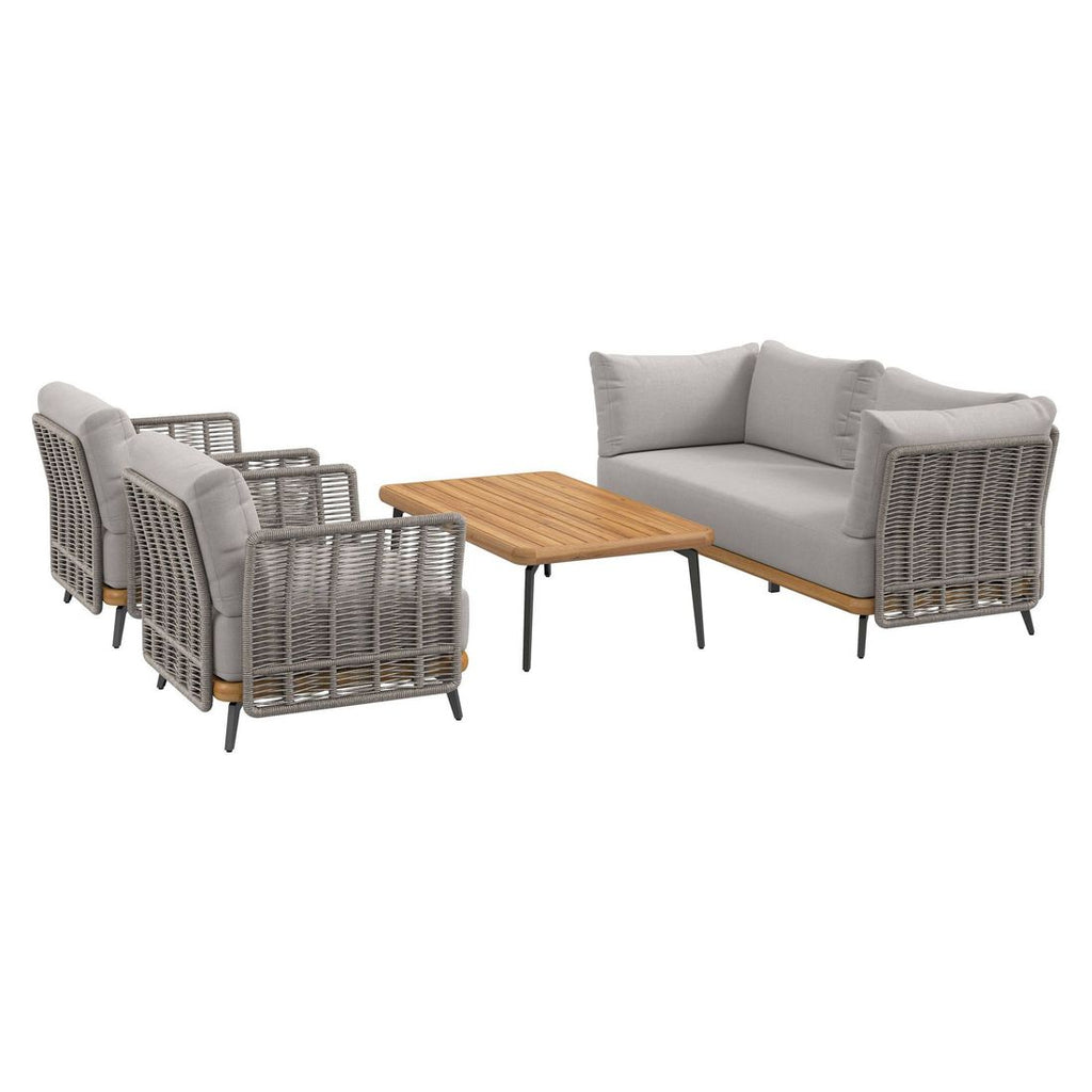 Loungesett Ava akasie tau med loungebord bakside