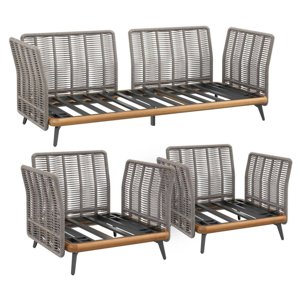 Loungesett Ava akasie tau montert på terrasse